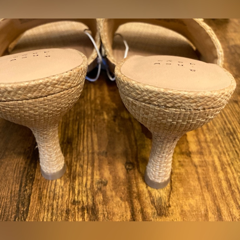 A New Day Women's Ayla Raffia Slide Heels with Memory Foam Insole Tan Size 9.5 - Picture 5 of 6